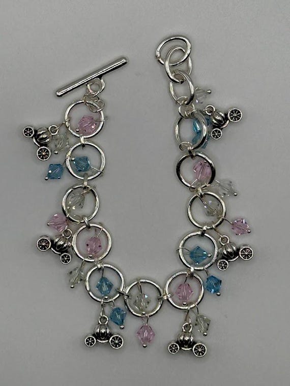 7" pumpkin carriage charm bracelet