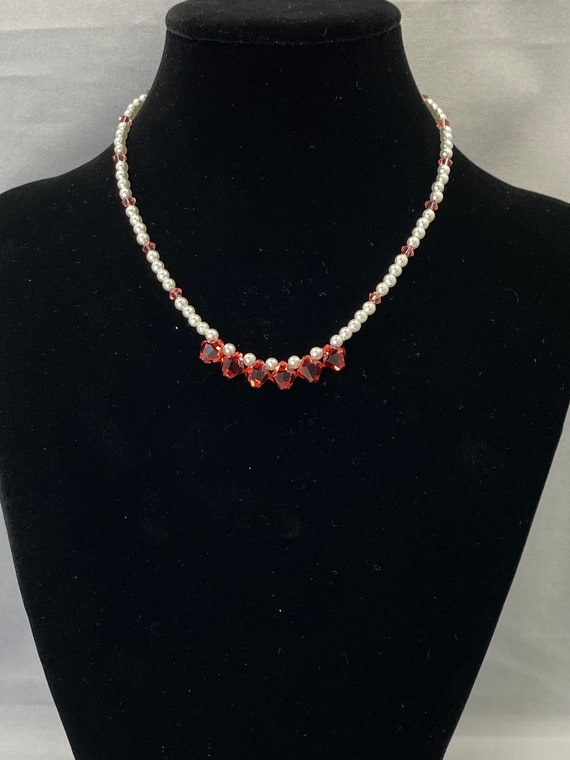 15" Swarovski crystal and pearl choker