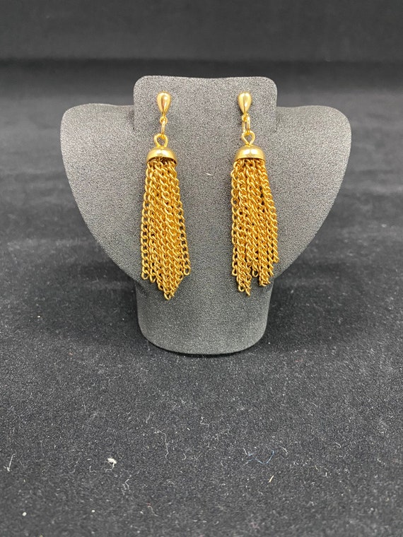 Gold tassel earrings