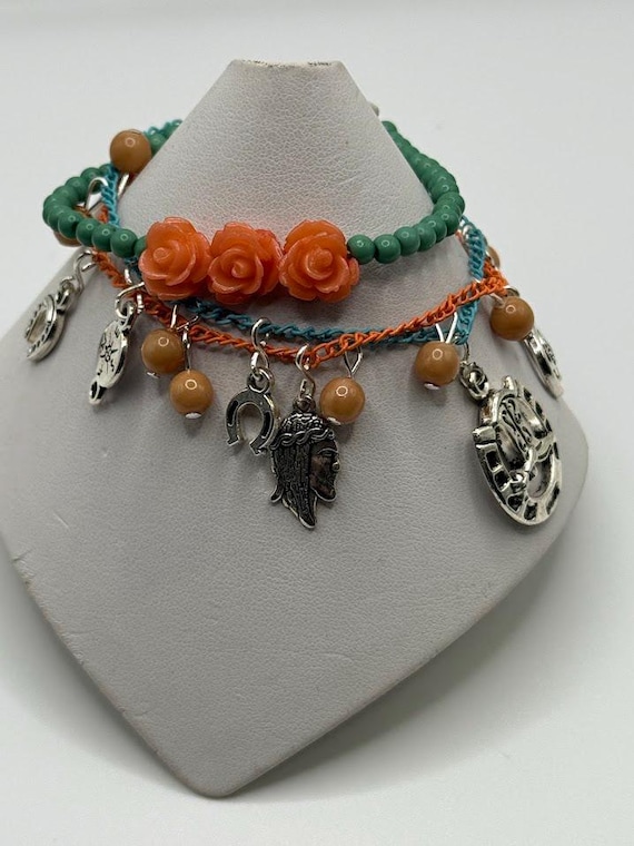 7" Southwestern theme charm bracelet