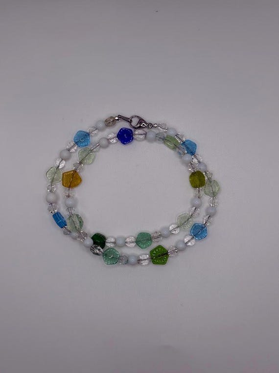 20" glass flower necklace