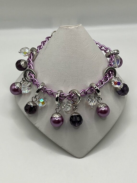 8" shades of purple bracelet