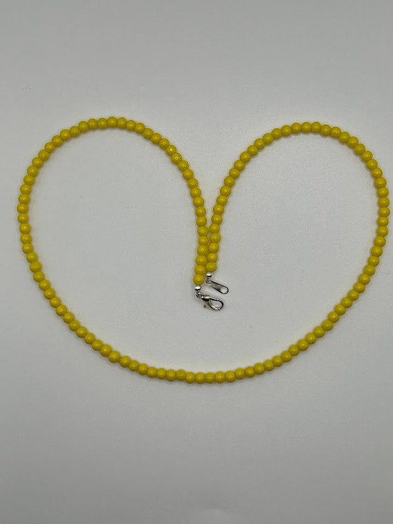 Dainty yellow glass bead necklace (2 options)