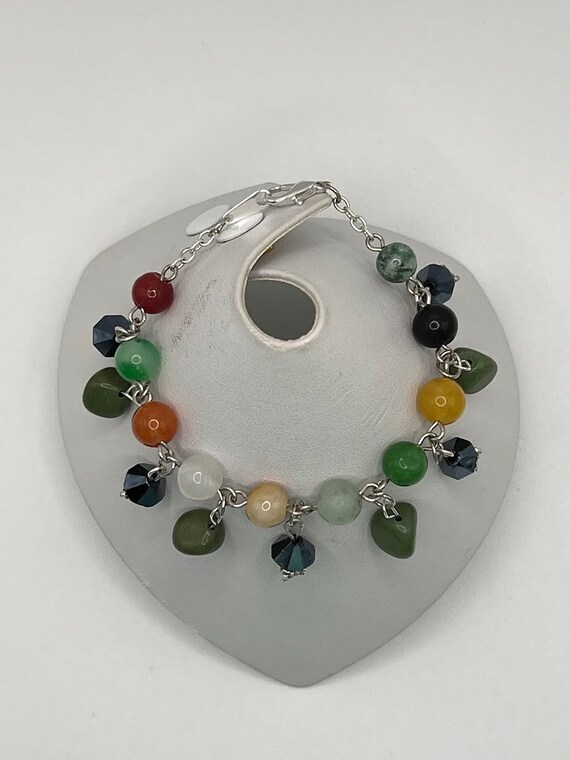 7" mixed gemstone bead bracelet