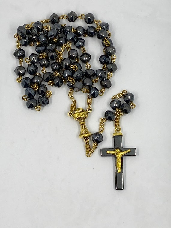 20.5" hemalyke bead rosary with chalice center