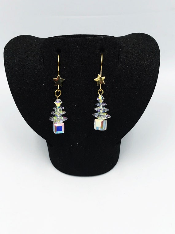 Swarovski crystal tree earrings
