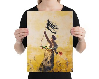 Womens Rights Poster Print | Woman Life Freedom Prints | Mahsa Amini | Stand With Iranian Women Posters | Freedom for Iran | Hair Flag