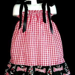 NFL Tampa Bay Buccaneers Football Sports Pillowcase Dress & Fabric Hair Bow Clip