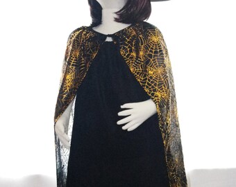 Girls Black & Copper Witch Halloween Costume Sizes 24M/2T 3T/4T 5/6 7/8