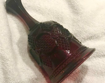 Cape Cod Ruby Red Glass Bell from Avon Christmas 1979 Collection