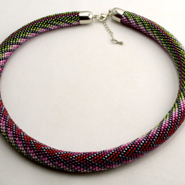 Crochet Rope, Beadwork, Beadwork Necklace, Seed Bead Necklace, Jewerly, Beaded Necklace,Handmade Necklace