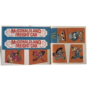 Vintage 1982 McDonalds STICKER SHEET | McDonaldland Freight Car | Fast Food Restaurant Ephemera | Scrapbook, Craft, or Display | Gift Idea!