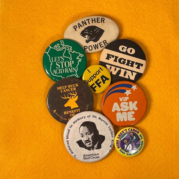 U PICK ~ Vintage Buttons | Political Statements | Pinback Style | For Backpacks, Jackets, Etc. | 1950s-1980s | Gift Idea | Say it on a Pin!