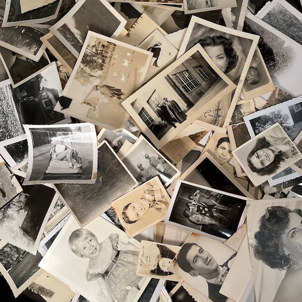 Mystery Pack ~ 10 PHOTOS Vintage SNAPSHOTS | 1920s-60s | Sepia, Black & White | Collage, Crafts, Collect, Display | Your Own Instant Family