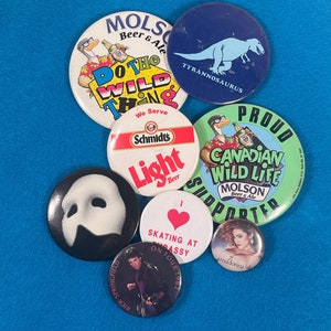 U PICK ~ Vintage Buttons | Phrases, Places & Faces | Pinback Style | For Backpacks, Jackets, Etc. | 1970s-90s | Gift Idea | Say it on a Pin!