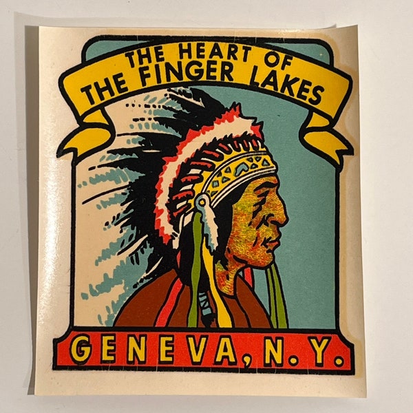 Vintage Finger Lakes NEW YORK DECAL | Car Windows & More! | Crafting, Junk Journals, Scrapbooks | Mid Century Memorabilia | Travel Souvenir