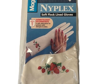 Vintage 1998 Cleaning / Gardening GLOVES | New Old Stock | Unopened | Berry Design | Nyplex Material | Taiwan | Unisex | Size: Medium | Gift