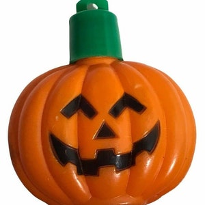 Rare Vintage HALLOWEEN Plastic Jack o' Lantern Pumpkin Bubble Wand Blower | Mid Century Party Favor | Display \ Decor \ Gift | 2.5" Tall