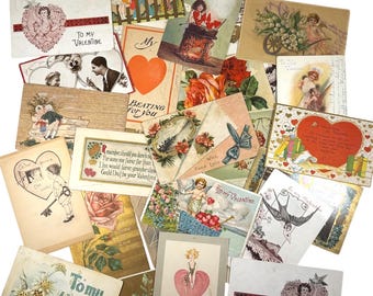 5 Mystery Antique Valentine Postcards | Early 1900s Ephemera