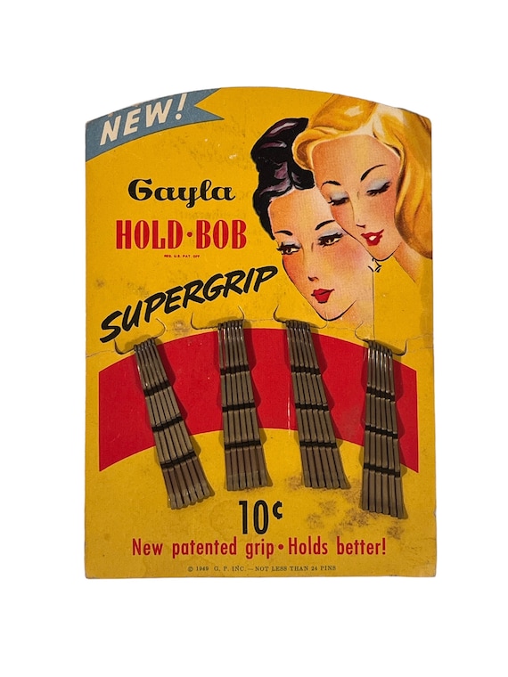 Vintage 1949 Bobby Pins on Card | Gayla Brand | Su
