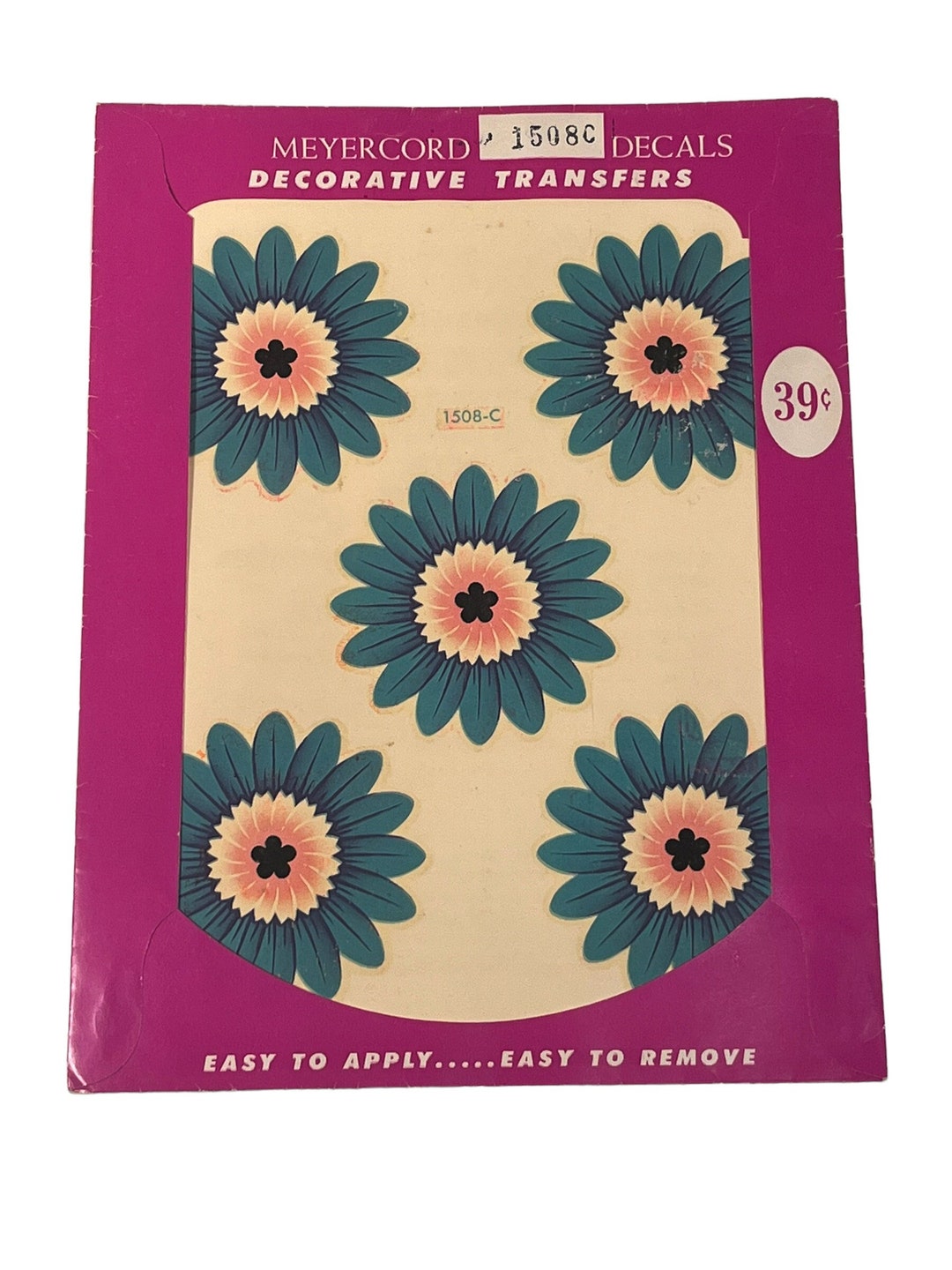 Vintage FLOWER Decals Meyercord Blue Pink White Unused Etsy