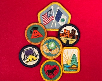 Vintage Girl Scout Sash Patches | 1980s Badge Emblems