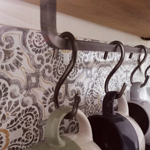Handmade Mug Rack Shelf: Rustic Kitchen Organizer With 5 Hooks - Etsy UK
