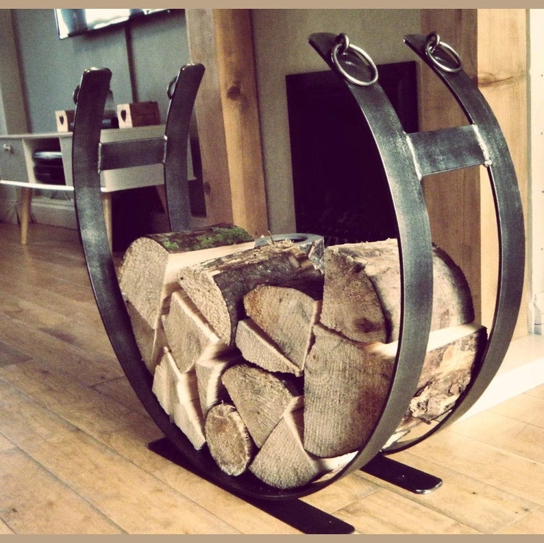 Wrought Iron Log Holder Metal Log Basket Log Storage Etsy UK