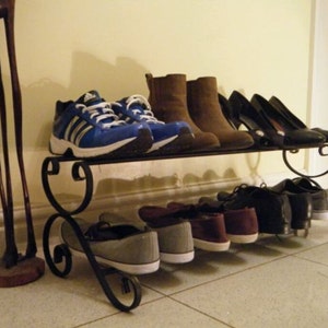 wrought iron shoe rack 90cm version metal shoe rack, shoe storage, porch, hallway, cuboard storage. 2 image 1