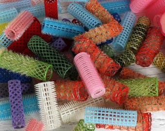 Vintage Lockenwickler Set Retro Kunststoff oder Metall Walzen Old Hollywood Salon Styling Zubehör