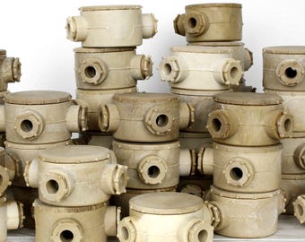 Vintage 70s junction box Soviet industrial 3-way or 4-way electrical distribution box