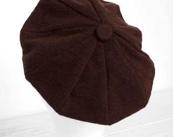 Vintage children's merino wool beret Retro warm knitted kid's hat Autumn & winter headwear