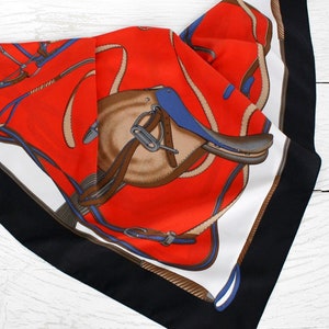 Sciarpa da sella per cavallo da equitazione vintage, elegante accessorio con stampa da equitazione per corse di derby e abiti western