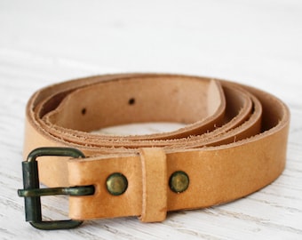 Soft tan real leather skinny belt Vintage light brown narrow high waist fashion belt