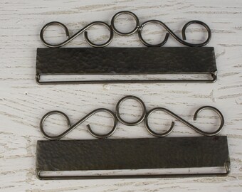 Metal embroidery hangers textile hardware Swedish folk Pair Wall art ornaments hanger Wall decor Craft supplies Vintage Embroidered supply