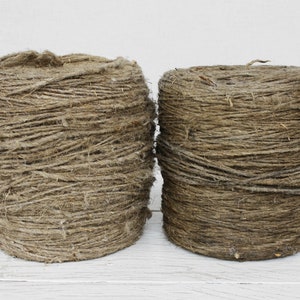 Spago rustico in lino naturale, juta, decorazione vintage, confezioni regalo, artigianato, macramè, cordino ecologico, 11 iarde / 10 metri