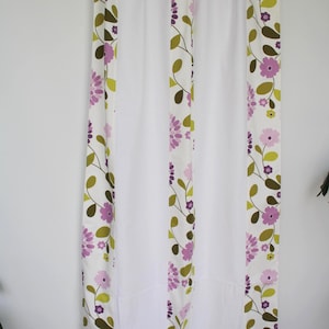 Panel de cortina con ojales florales estilo patchwork pajogi. Cortina ligera de estilo vintage romántico para ventana.