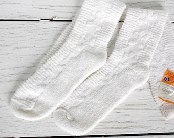 White cotton socks kid's girls socks 80s terrycloth socks Vintage cute kid's romper dress uniform long knee high socks