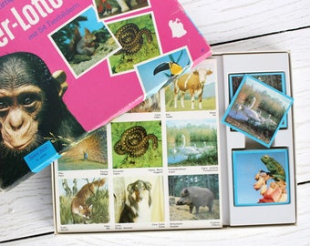 60s animal match picture lotto Vintage zoo safari farm fun educational board game