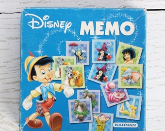 Memo matching game kids learning puzzle Vintage Disney children cartoon family game