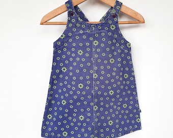 Vestido veraniego de mezclilla floral para niñas, vestido estilo pichi de algodón grueso, jeans vintage, sárafan de verano