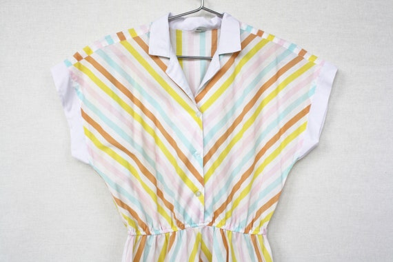 Colorful pastel a line midi dress Vintage cotton … - image 9