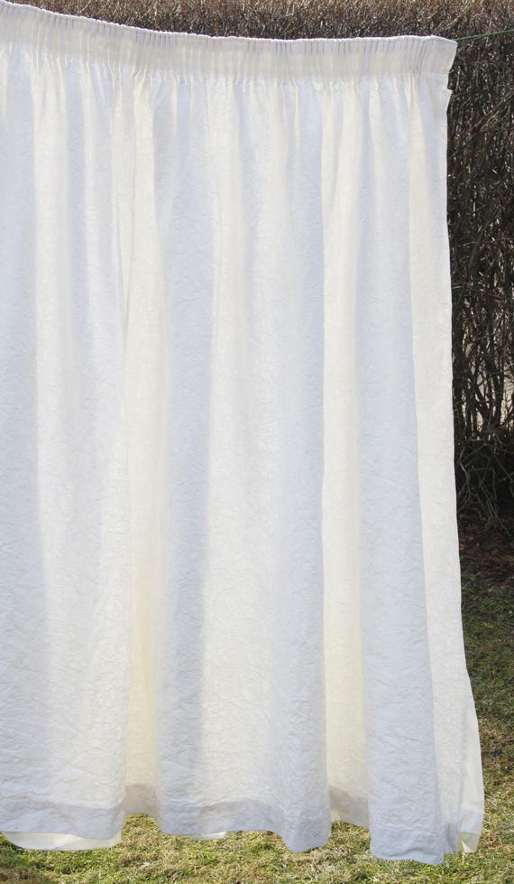 Curtains Vintage White Curtains Drapes Large Curtains Window Etsy