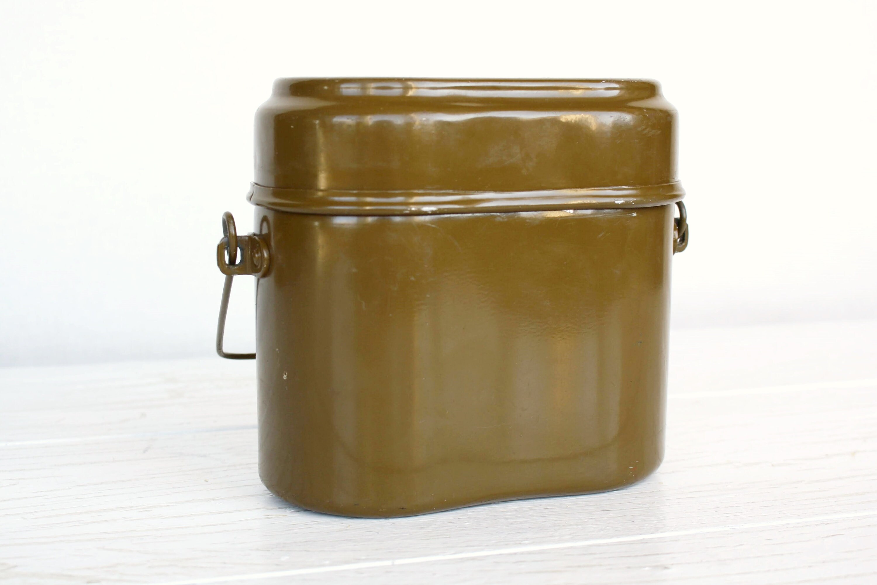 Soviet vintage military lunch box 80s Olive green metal Etsy