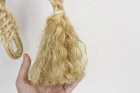 Macrame Straw Wall Hanging Decor Vintage Bohemian Decorative Stiff Sisal Knotted Rope Decor With Tassel Etsy Canada
