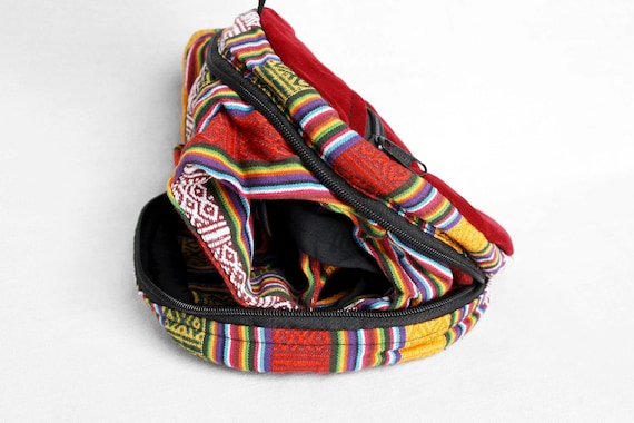 Vintage patchwork foldable backpack Hippie festiv… - image 6