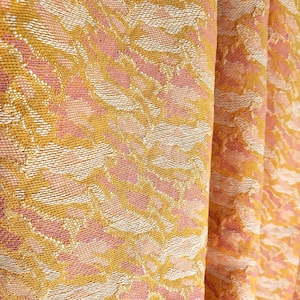 Vintage thick cotton upholstery fabric by the yard Abstract roses orange pink camo retro textile for cushions, curtains, sewing