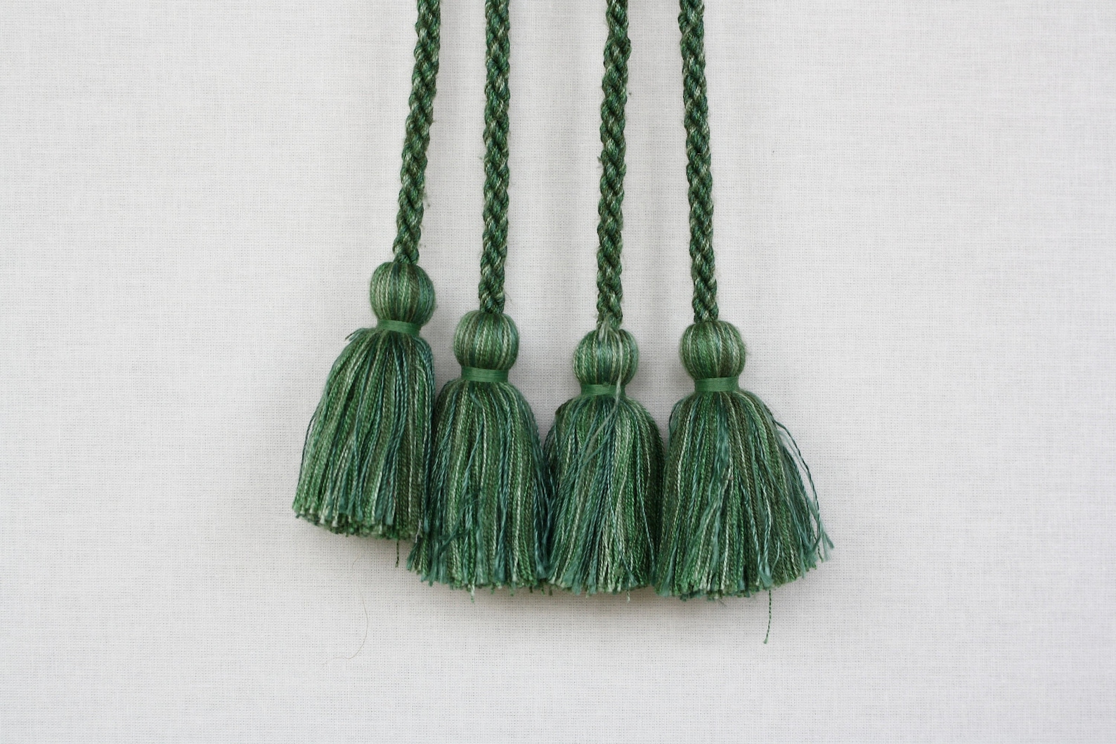 2pcs Green tassel rope curtain tie backs Vintage rustic Etsy