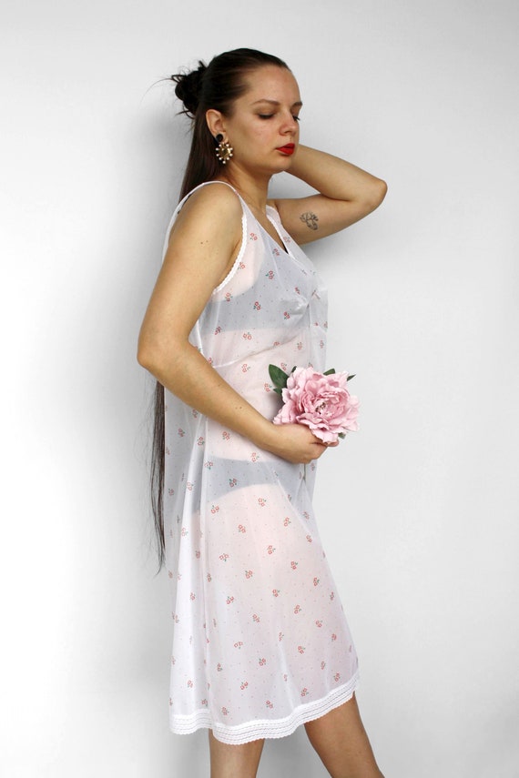 Robe Vintage Windy Beach Crème Avec Dentelle - Taille S/M, Occasion Très Bon état