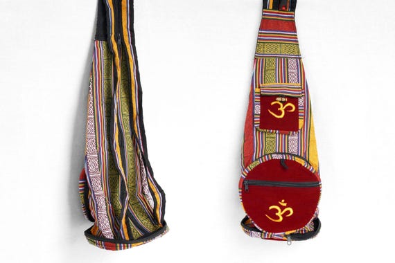 Vintage patchwork foldable backpack Hippie festiv… - image 3